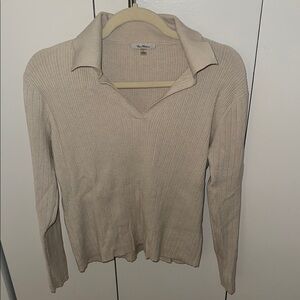 Vila Milano Cream Ribbed Sweater